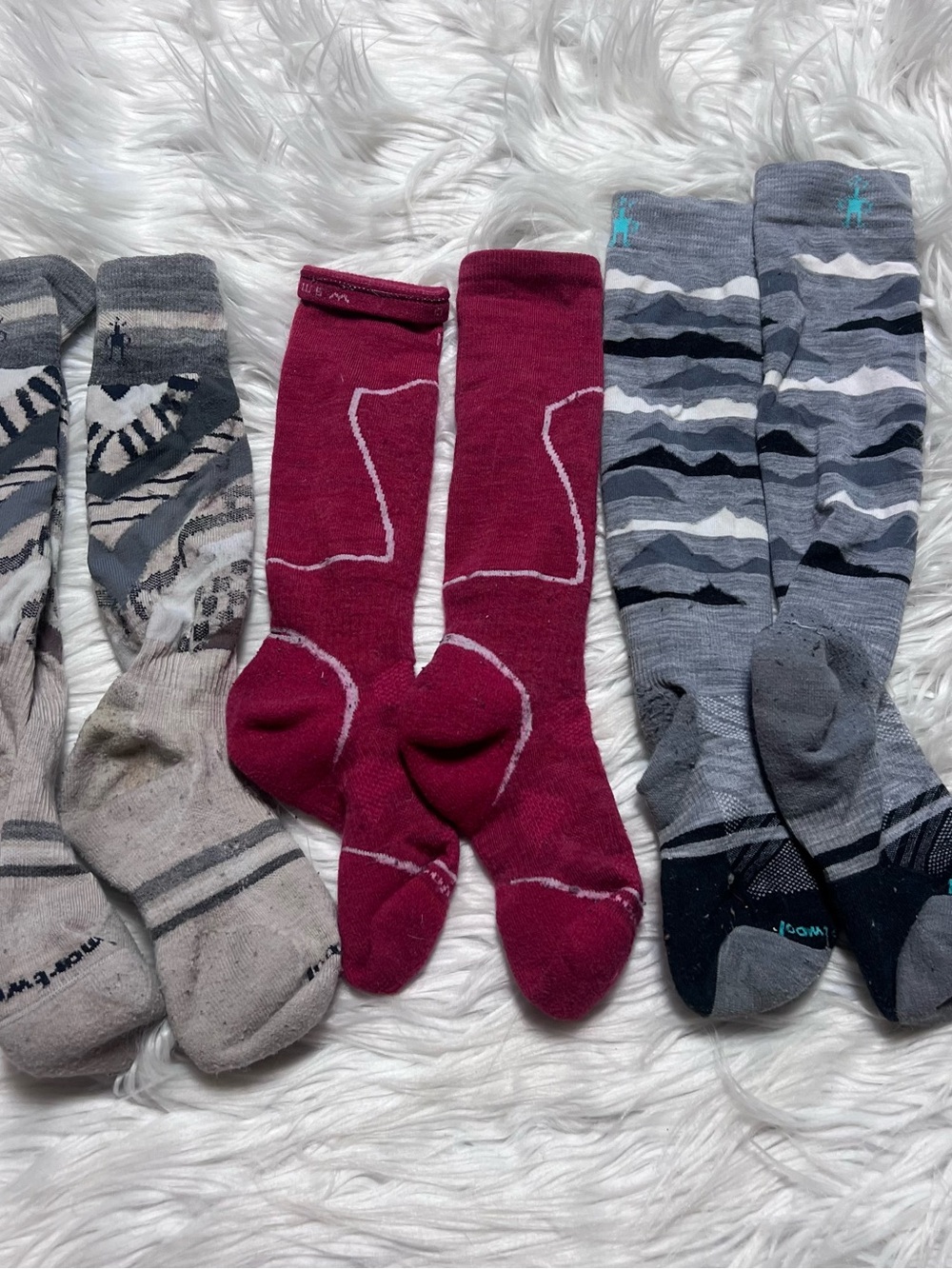 Smartwool Women's Knee-High Socks - Burgundy and Gray Mix